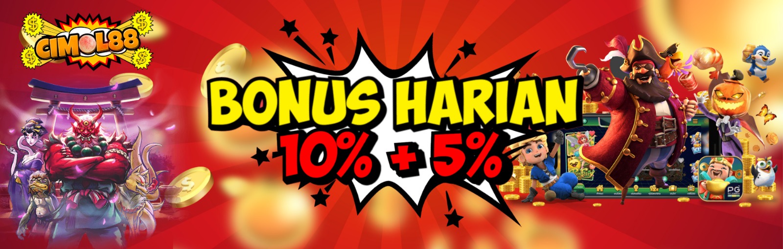 BONUS HARIAN 10% + 5%